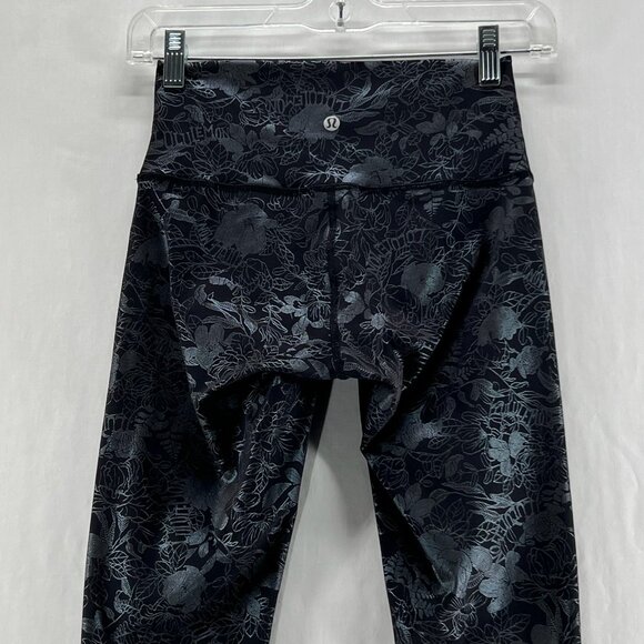 Lululemon Wunder Under Hi-Rise Tight Women 4 Stretch Breathable Black Iridescent - Picture 8 of 14